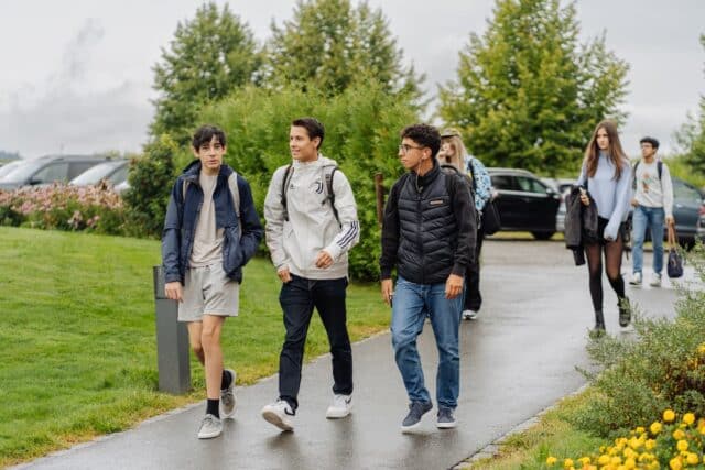 high school students on riverside campus