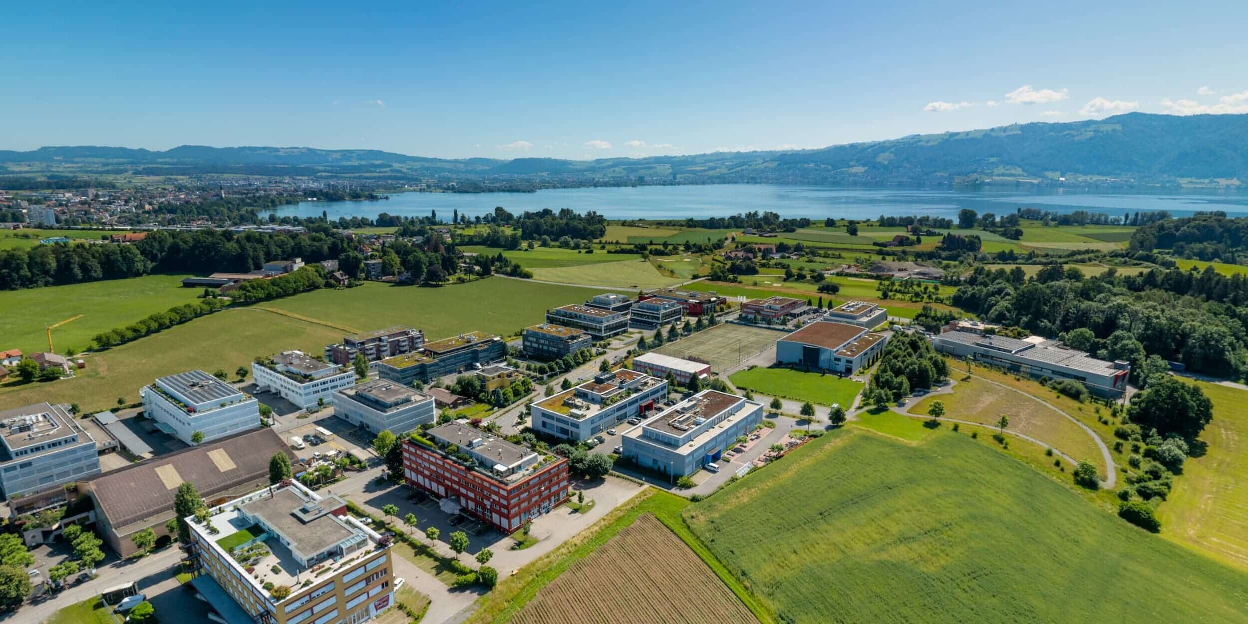 Arial view of top international school riverside campus