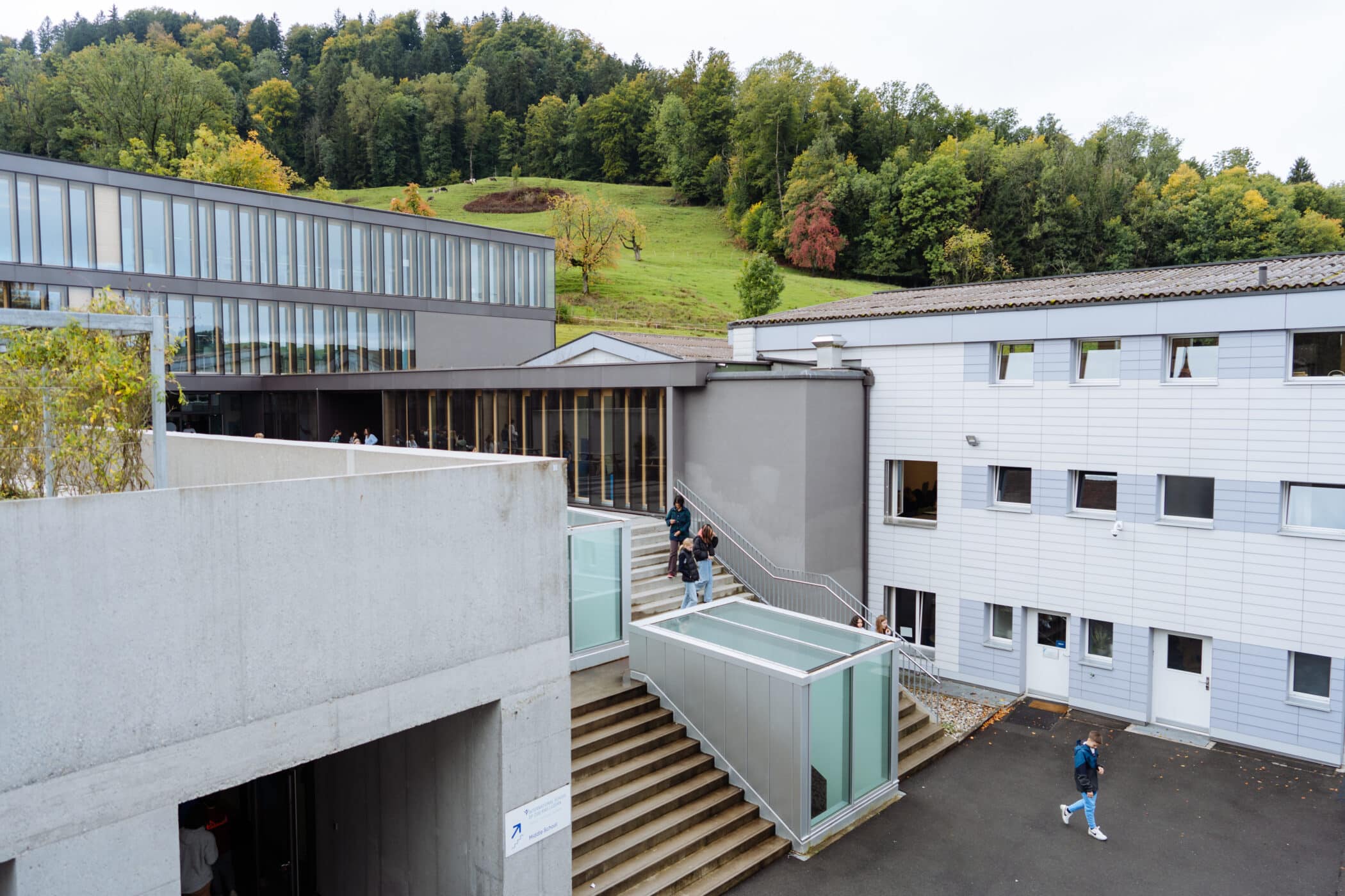 middle school building on zug campus