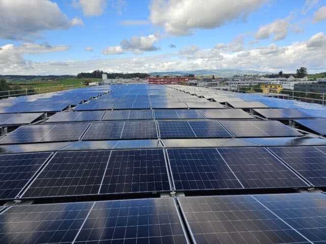 Solar panels installed on the roof of ISZL’s gymnasium, quietly generating clean, renewable energy.