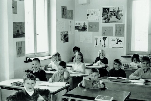 Historical photo of ISZL in the 1960s, highlighting the early years of the school.