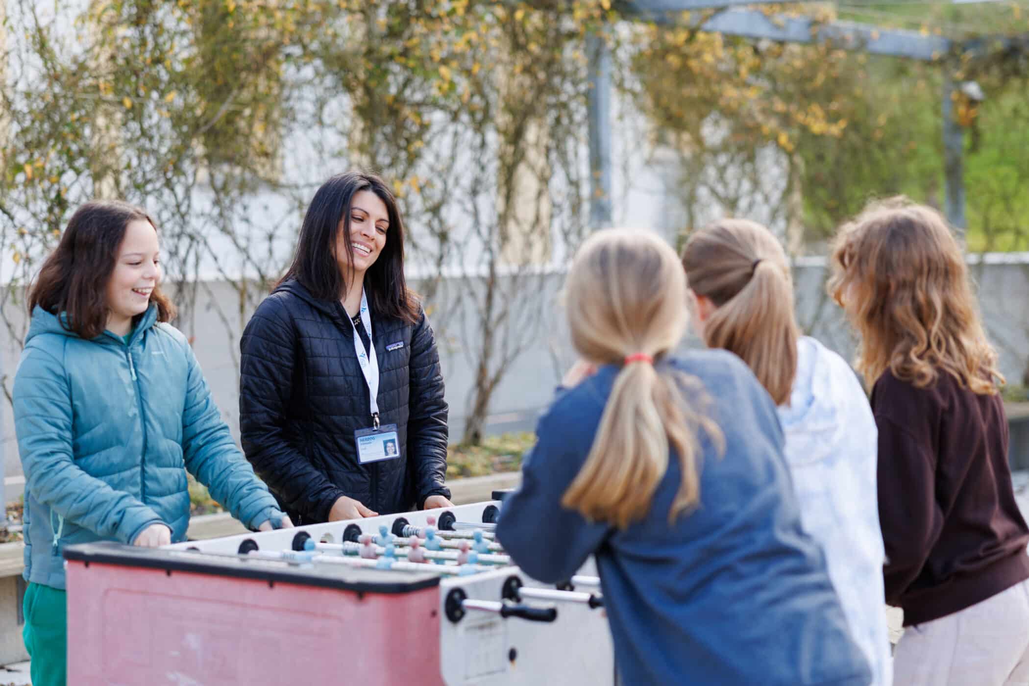 students relaxing outdoors