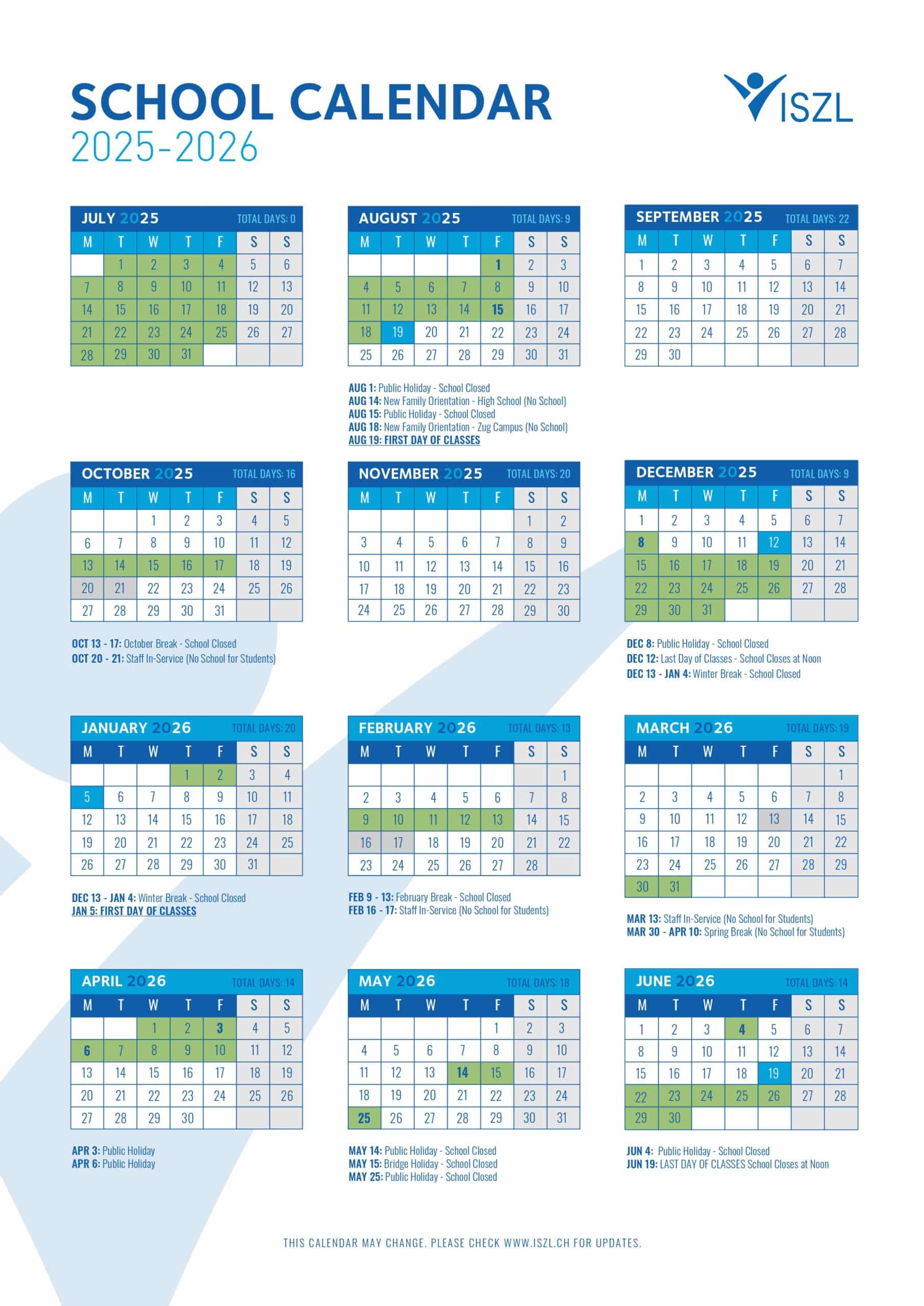 School Calendar 2024/25