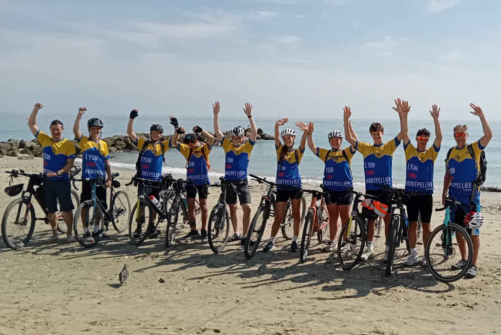 high schoolers in Montpelier on bikes