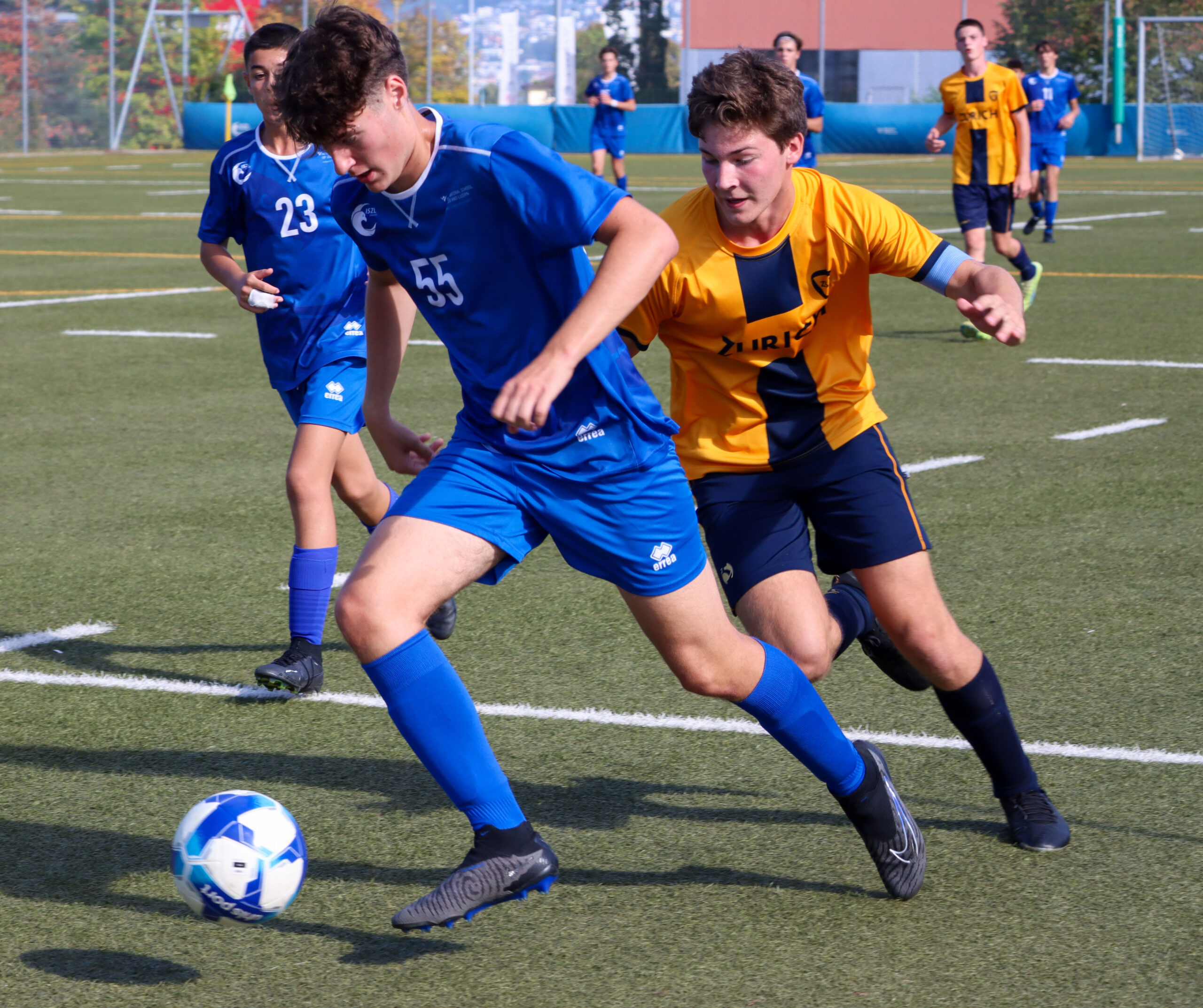 ISZL high school footbal team playing outdoor