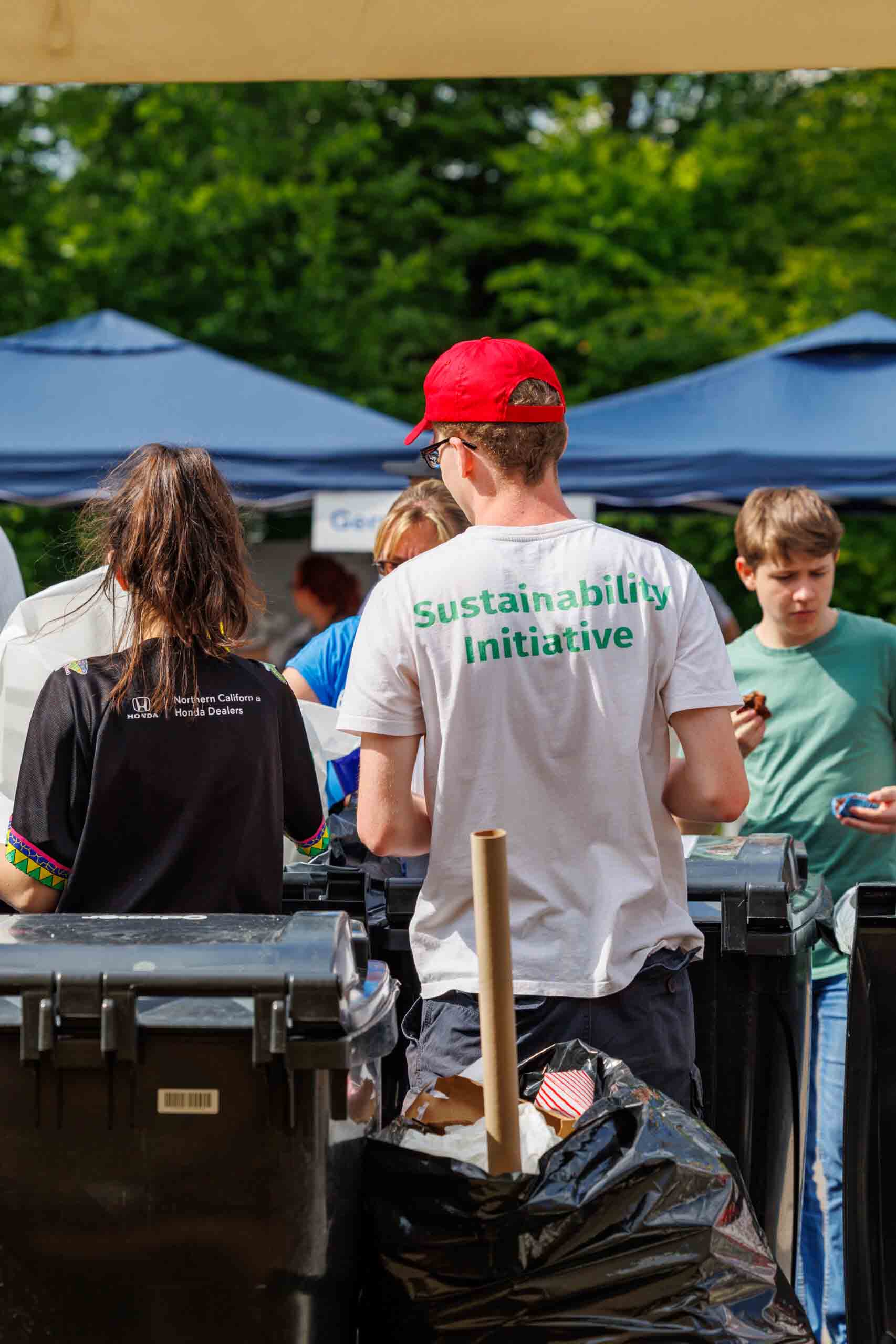students leading recycling project