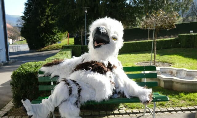 Eddie the Eagle, the ISZL school mascot, symbolizing school spirit and community pride.