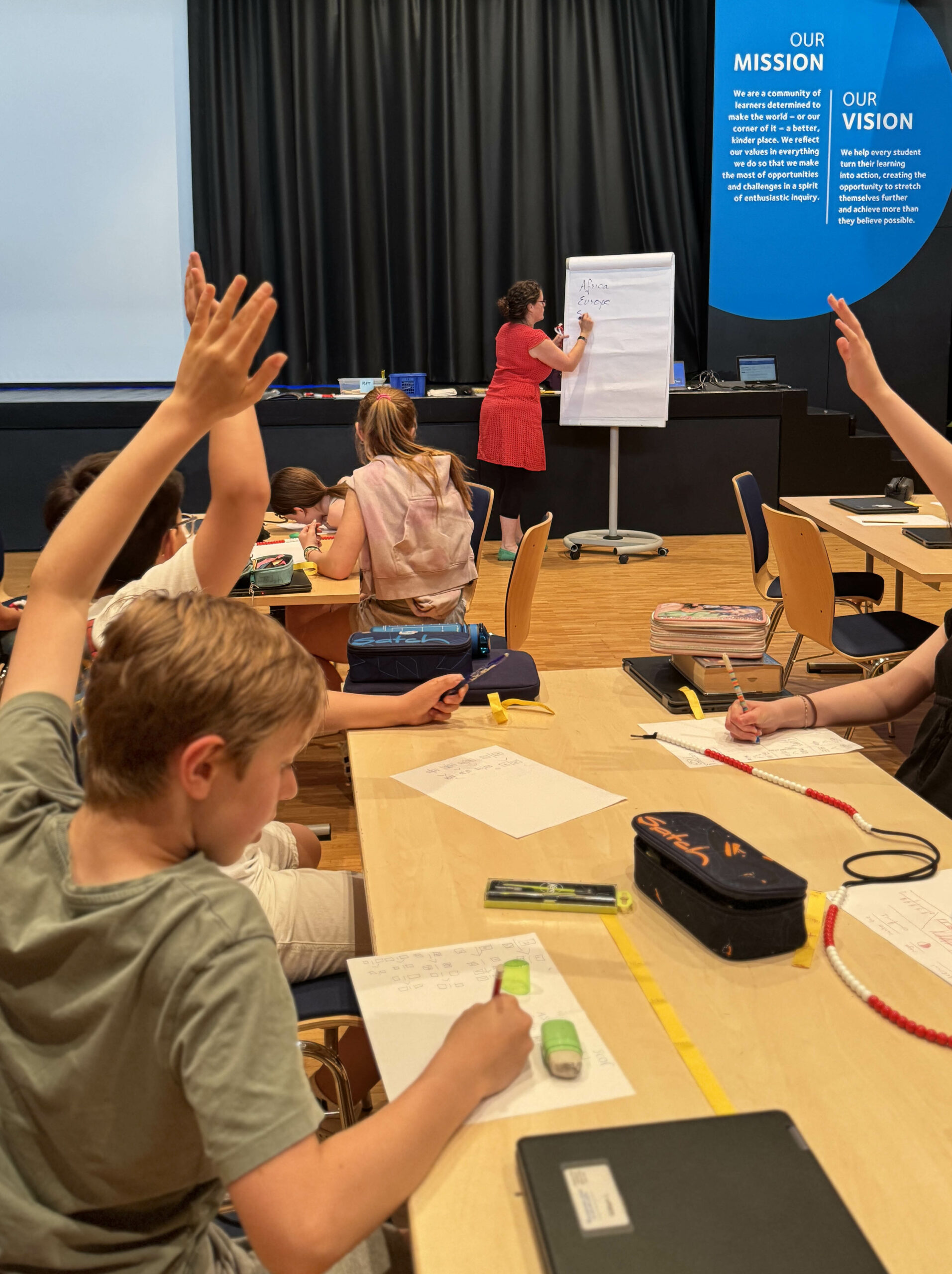 Mathematics educator Fran Watson teaching in the school