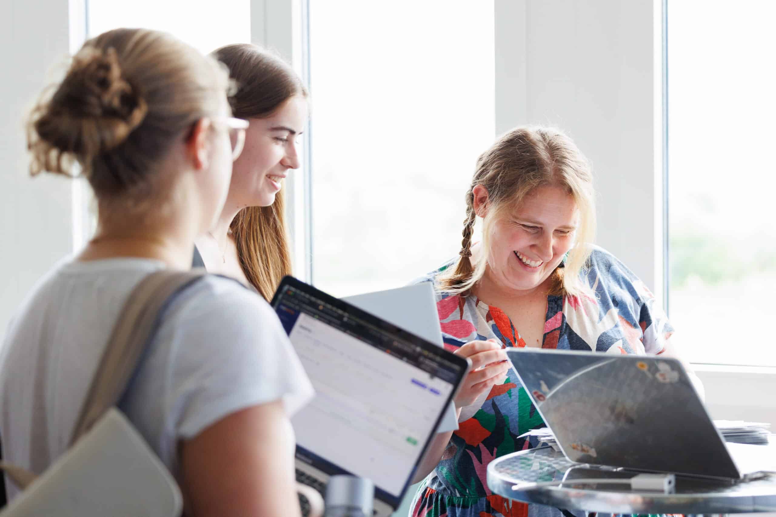 students checking uni requirements