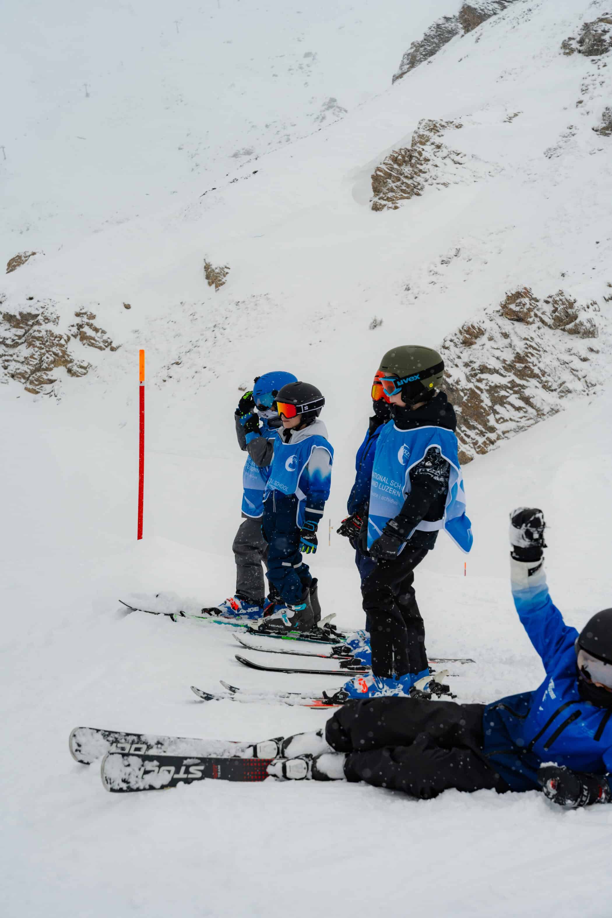 primary students in ski team