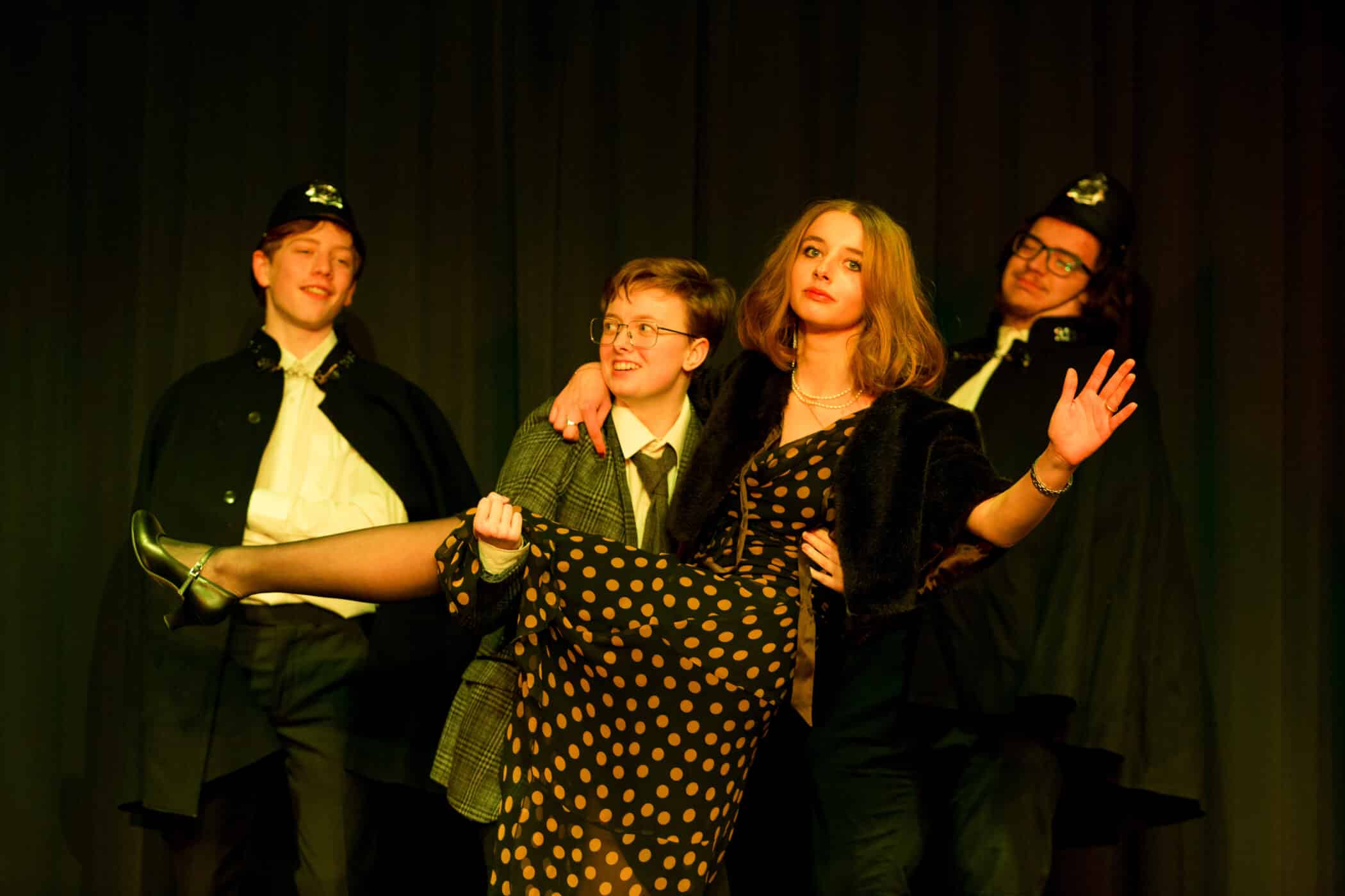 high school students acting in school production
