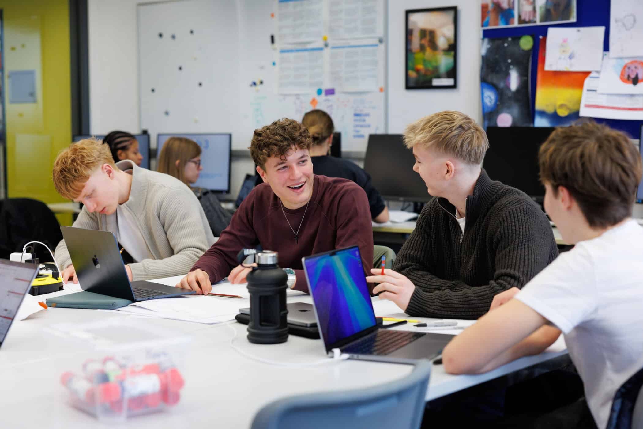 High school boys studying academics