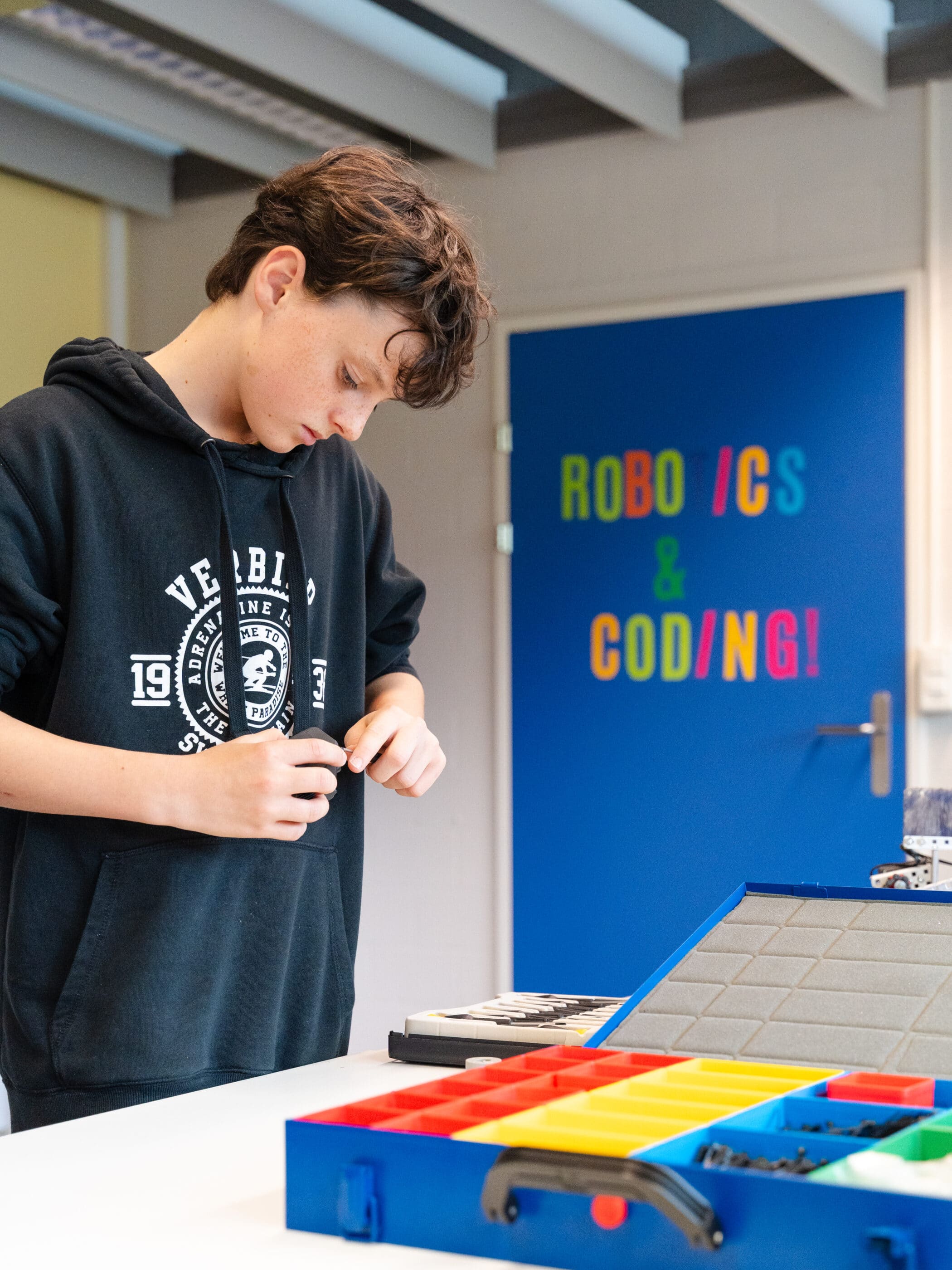 high school student coding robotics