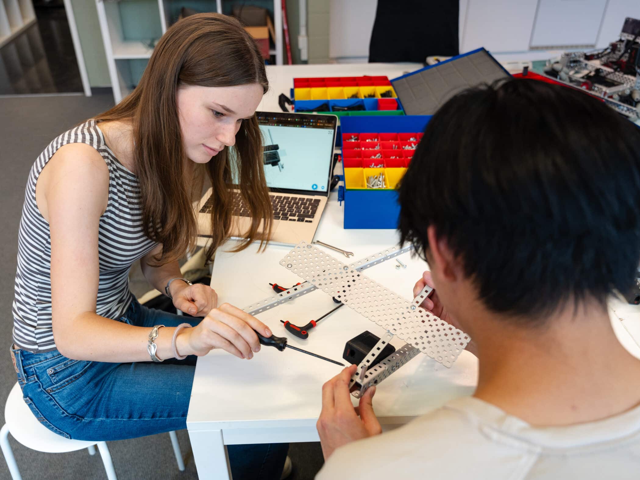 robotics students studying after school