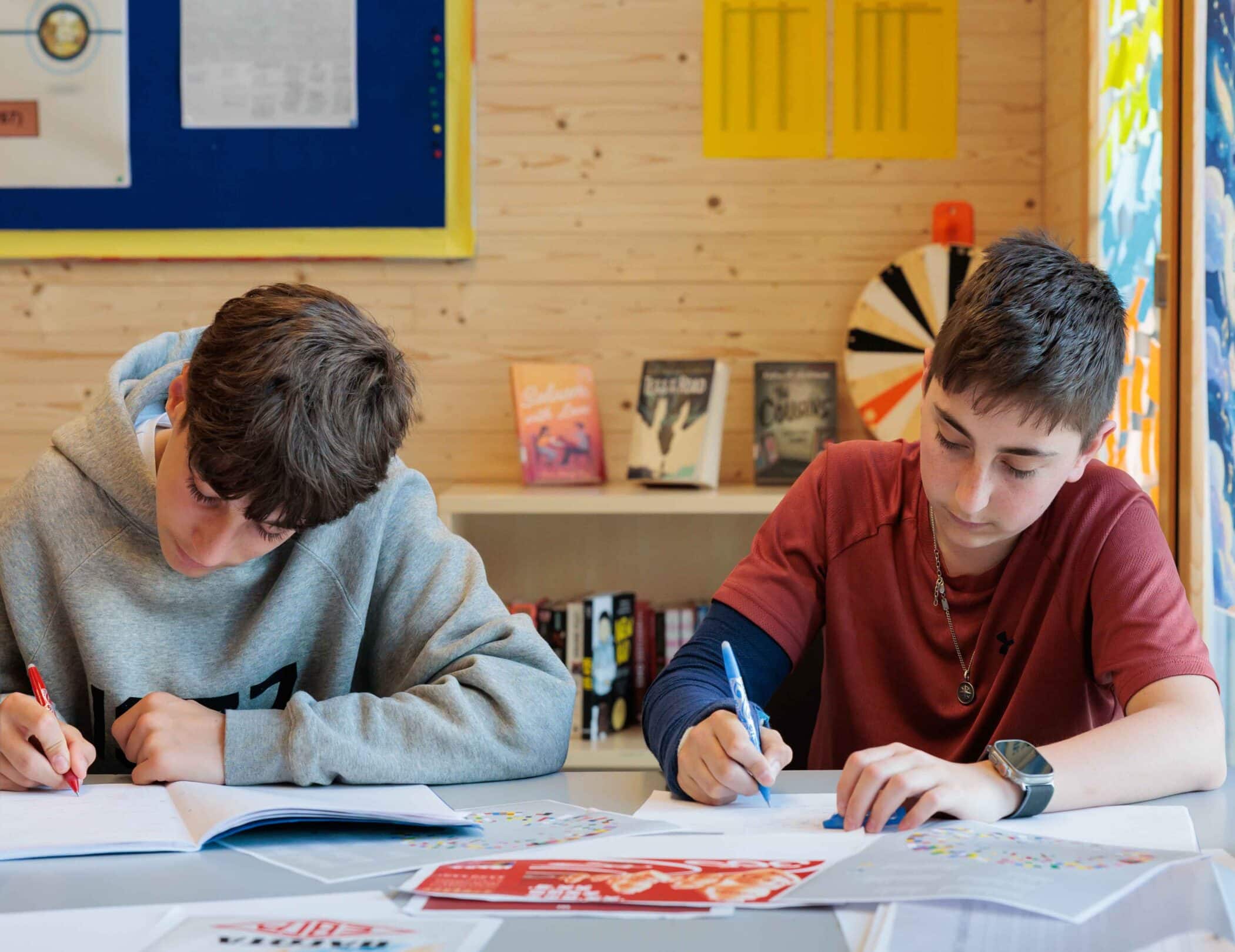 ISZL Middle school students working in class