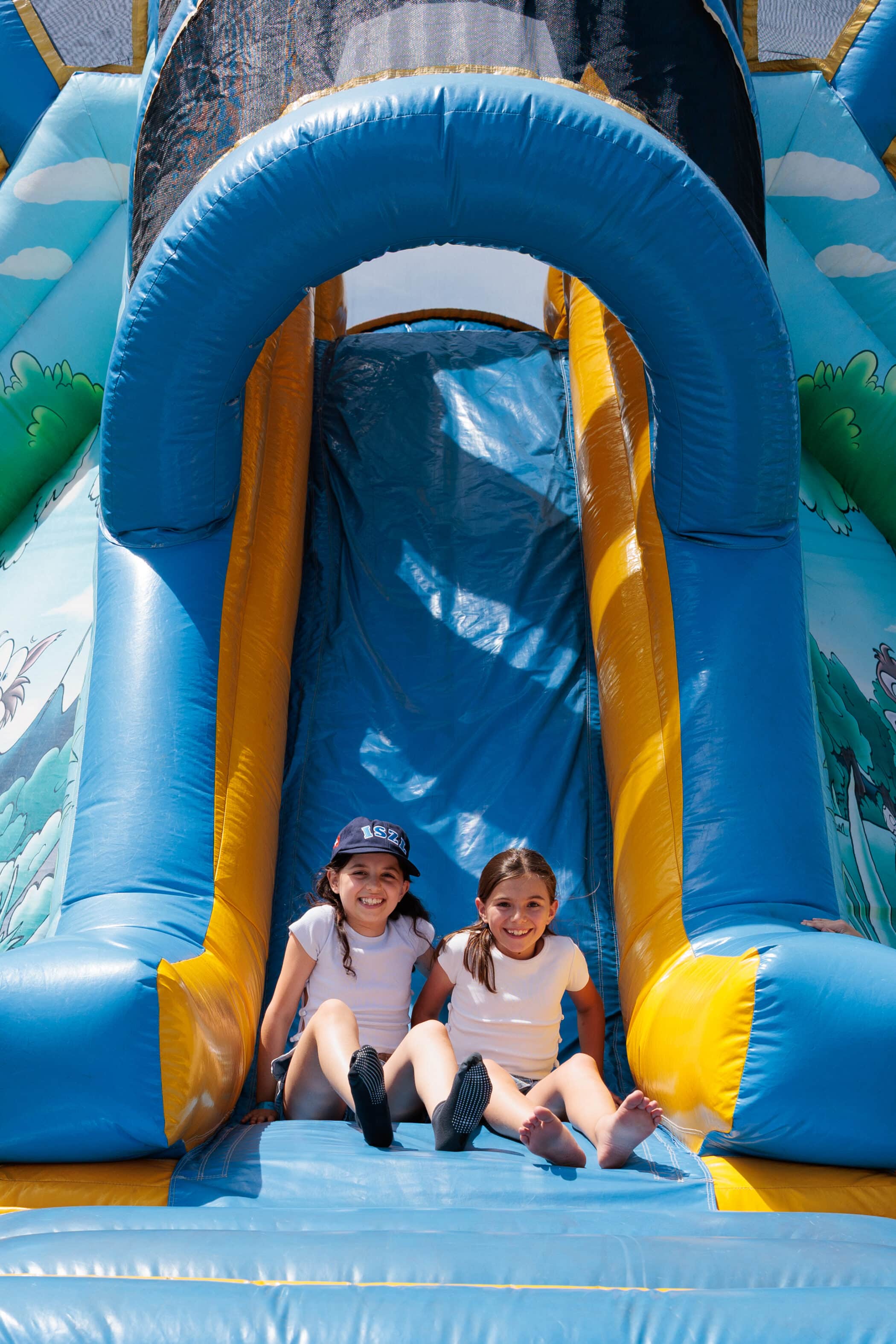girls sliding