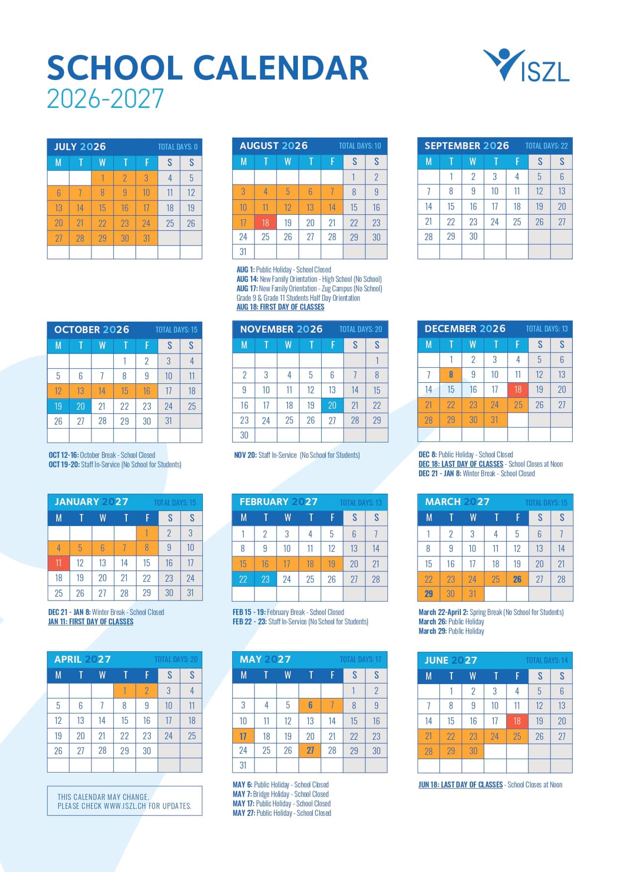 School Calendar 2026/27